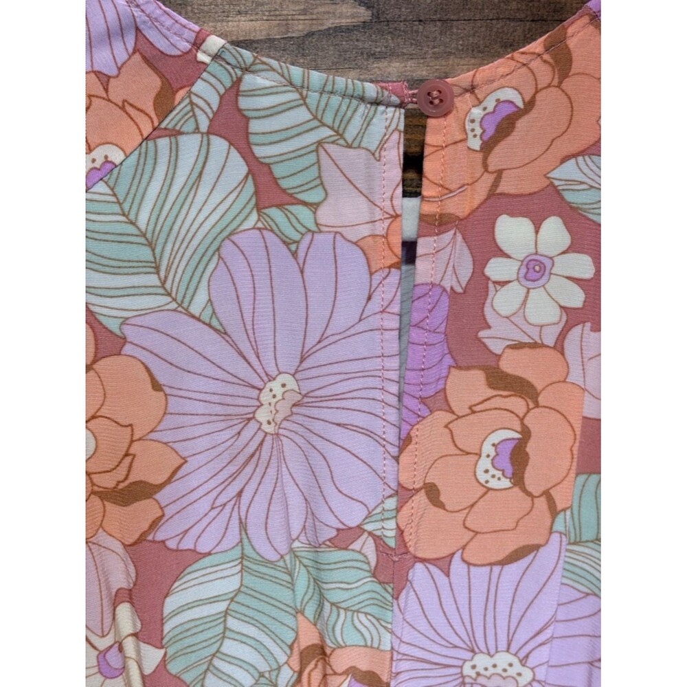 & Other Stories pastel Lavender and Peach Floral Cutout Midi Dress - Picture 6 of 12